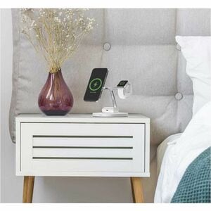 Belkin BoostCharge Pro Induction Charger - White - For iPhone - MagSafe Technology, Magnetic, Fast Charging, LED Indicator