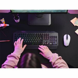 Souris de jeu Optique Trust Felox GXT 110 - Fréquence radio - USB 2.0 Type A - 6 Bouton(s) - Blanc - Câble - 2,40 GHz - Re