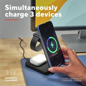 Trust Viro Induktionsladegerät - Schwarz - für Smartphone, iPhone, Smartwatch, AirPod, Ohrhörer - Eingangsstecker: USB - N