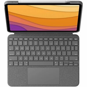 Logitech Combo Touch Keyboard/Cover Case for 33 cm (13") Apple iPad Pro 11 (2024) Tablet - Oxford Gray - Scuff Resistant, 