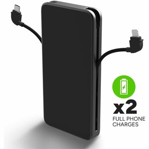 mophie Powerstation Plus Power Bank - Black - For iPhone - 10000 mAh - 30 W - USB Type-C Connector - LED Indicator - Black