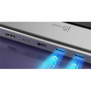 j5create JCD554 USB4 Docking Station für Notebook, Monitor, Tastatur, Maus - Ladefunktion - Speicherkartenleser - SD, micr