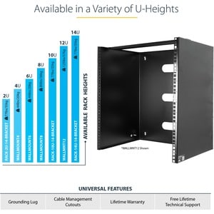 8U Wall Mount Rack (19in) - 14in Deep