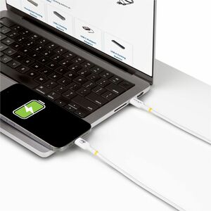 StarTech.com 2m White USB-C Charging Cable, USB-IF Certified USB C Cable, 240W PD EPR, USB 2.0 Type-C Laptop Charger Cord,