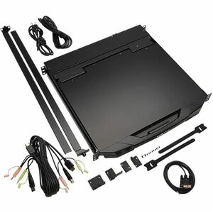 Tripp Lite series B021-SWHD-K LCD Rack Console KVM Switch - Metal, Plastic - Black - 1 Computer(s) - 47 cm (18.5") LCD - F