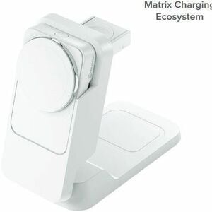 Matrix Ultimate Power Bank - White - For AirPod, Apple Watch, Smartphone, Qi-enabled Device, iPhone - 1 x Type-C 27.5W - 5
