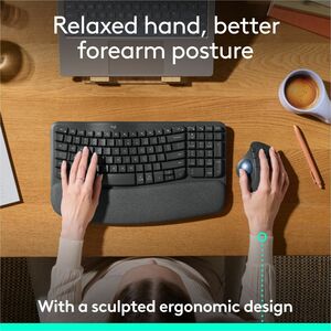 Logitech ERGO M575S Wireless Trackball Mouse, Wireless Ergonomic Mouse, Comfortable Thumb Control, Precise Tracking (Black