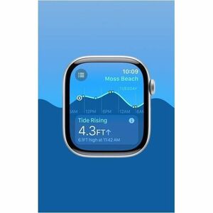 Apple Watch Series 10 Smart Watch - 42 mm Case Height - 36 mm Case Width - Silver Case Color - Denim Band Color - Aluminiu