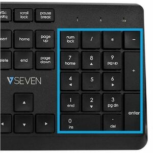 Tastiera e mouse V7 CKW350IT - Italiano - Wireless RF 2,40 GHz Tastiera - 107 Tasto - Nero - Wireless RF Mouse - Ottico - 
