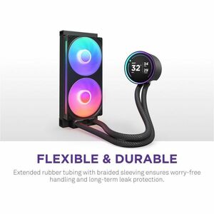 NZXT Kraken Elite 240 RGB RL-KR24E-B2 1 Cooling Fan/Radiator/Pump - Processor - 127.63m³/h Maximum Airflow - 2400 rpm - Li