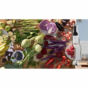 Frullatore a mano Bosch ErgoMaster MSM4W420 - Con dorsi plastici - Taglia - 800 W - 4 Pezzi - 1,40 m - 230 V ca - Bianco