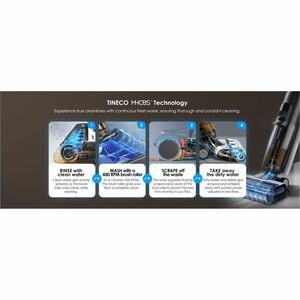 Tineco FloorWasher Flashdry 6 Stick Vacuum Cleaner - 22 W Air Watts - 9.20" (233.68 mm) Cleaning Width - Hardwood, Vinyl F