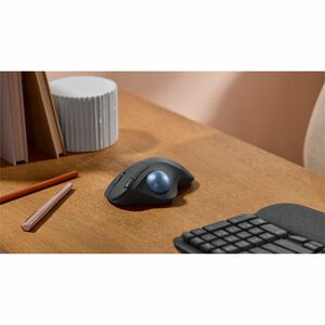 Logitech ERGO M575S Trackball - Optical - Wireless - 32.81 ft - Bluetooth/Radio Frequency - 2.40 GHz - Blue, Graphite - US