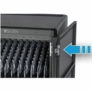 V7 36 Device USB-C PD Prewired US Charge Cart - Push Handle Handle - 4 Casters - 5" Caster Size - Steel, High-grade Cold R