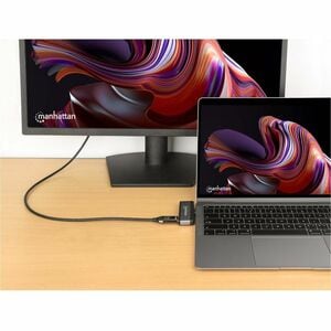 Manhattan USB Tipo C Base de conexión para Portátil, Computadora de escritorio, Monitor, Smartphone, Disco Duro, Altavoz, 