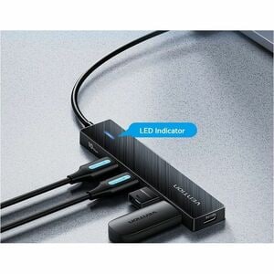 Vention USB Hub - USB Type A - 1.25 GB/s - Tablet, Smartphone, Keyboard, Mouse, Hard Drive, Card Reader, Flash Drive, Prin