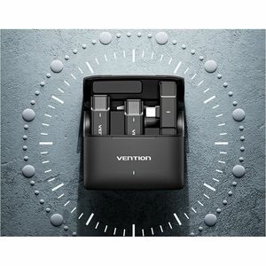 Vention Wireless Microphone for Voice, Recording, Video Recording, Interview Room, Live Streaming, Podcasting, Vlog - Blac