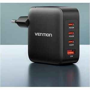 Vention FEI 140 W AC Adapter - Box - Universal Adapter - 1 USB - 3 USB Type-C - For Tablet PC, Notebook, Smartphone, Gamin