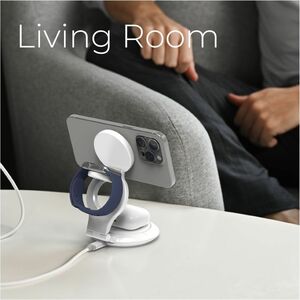 j5create JUPW3415 Induction Charger - White - For iPhone - Input connectors: USB - Magnetic, Foldable, Overheat Protection