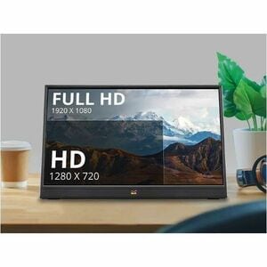 ViewSonic VA1653 16 Inch 1080p FHD IPS Portable Monitor with Eye Care, Built-in Stand, USB C, Mini HDMI, and Protective Ca