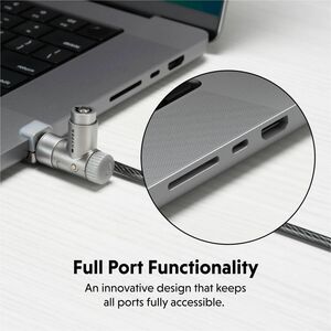 HyperShield HS5910GL Kabelschloss Für Notebook - 198,12 cm (78 Zoll) Kabel - Tragbar - Schloss mit Schlüssel - Silber - Fe