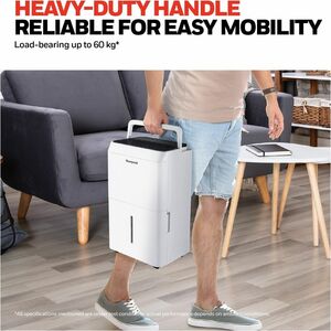 Honeywell TPFIT25AWK 25 Pint Smart Portable Dehumidifier with Alexa Voice Control, White - 1.24 gal Tank - 1500 Sq. ft. - 