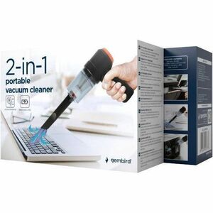 Aspirapolvere portatile Gembird CK-MVC-01 - Nero - Pennello, Filtro - Batteria, Alimentazione CC - Batteria ricaricabile -