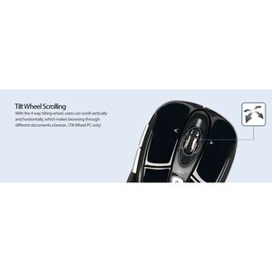 Adesso iMouse S60B Mouse - Radio Frequency - USB - Optical - 6 Button(s) - Black - Wireless - 9.14 m - 2.40 GHz - 1600 dpi