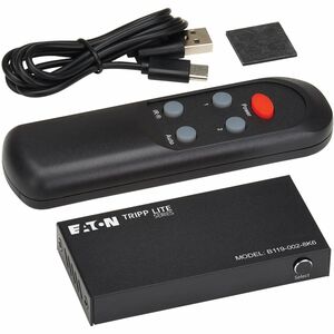 Tripp Lite series 2-Port HDMI Switch with Remote Control - 8K 60 Hz, UHD, 4:4:4, HDR10+, HDCP 2.3 - 7680 x 4320 - 8K, 4K -
