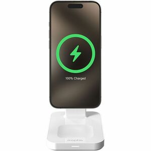 mophie snap+ Induction Charger - White - For Qi2-enabled Device, AirPod, iPhone - Fast Charging, Magnetic, Magnetic Alignm
