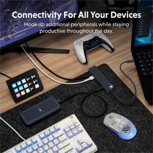 Hyper HyperDrive HD4101BKGL USB Type C Docking Station for Monitor, Notebook, Tablet PC, Hard Drive, Keyboard - Charging C