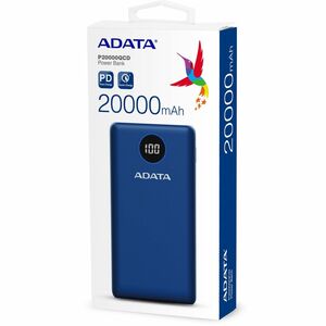 Cargador portátil Adata AP20000QCD-DGT-CDB - Azul - Para Teléfono móvil, Consola de juegos - Litio Polímero (Li-Polímero) 