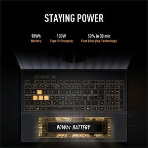 TUF Gaming F16 FX608 FX608JPR-QT046W 40.6 cm (16") Gaming Notebook - QHD+ - 165 Hz - Intel Core i7 14th Gen i7-14650HX - 3