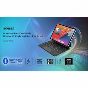 Adesso Bluetooth Keyboard for iPad Pro 11 inch and iPad Pro 10.9 inch M4 Generation - Aluminum Body