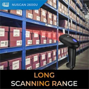 Adesso NuScan 2600U Logistics, Warehouse Handheld Barcode Scanner - Cable Connectivity - 30 scan/s - 304.80 mm Scan Distan