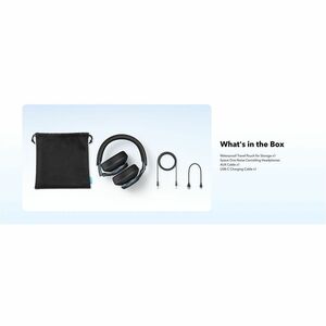 soundcore Space One Wired/Wireless Over-the-head Stereo Headset - Jet Black - Binaural - Circumaural - 1493.5 cm - Bluetoo