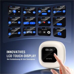 4smarts SkyBuds True Wireless Ohrhörer, Offenes Design, Ohrbügel, Über das Ohr Stereo Ohrhörerset - Beige, Schwarz - Siri,