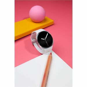 Samsung Galaxy Watch8 SM-L335F Smart Watch - 1168.40 mm Case Height - 1109.98 mm Case Width - Silver Case Color - White Ba