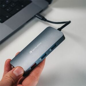 Docking station Verbatim USB Type-C per Computer portatile - Compatibilita carica - Lettore schede di memoria - SD, microS