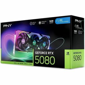 PNY NVIDIA GeForce RTX 5080 Graphic Card - 16 GB GDDR7 - Full-height - 7680 x 4320 - 2.30 GHz Core - 2.78 GHz Boost Clock 