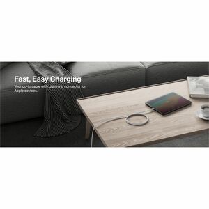 Belkin USB-C Cable with Lightning Connector, 3.3ft/1m, White - 3.3 ft (1 m) Lightning/USB-C Data Transfer Cable for iPhone