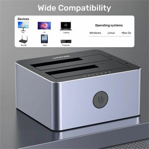 Unitek Y-3026GY01-UK Drive Dock SATA/600 - USB 3.0 Type B Host Interface - UASP Support - Space Gray - 1 x HDD Supported -