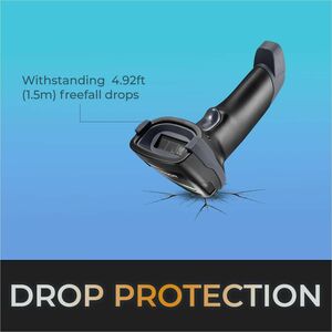 Adesso Wireless/Bluetooth/Wired 2D Barcode Scanner with Charging Cradle - Cable/Wireless Connectivity - 2D, 1D - CMOS - Bl