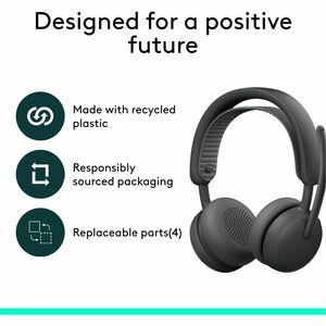 Logitech Zone Wireless 2 ES for Business - Noise-Canceling Wireless Headset with Adaptive Hybrid ANC, Microsoft Teams Cert