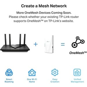 TP-Link RE500X Dual Band Wi-Fi 6 IEEE 802.11 a/b/g/n/ac/ax 1.47 Gbit/s Wireless Range Extender - 2.40 GHz, 5 GHz - 2 x Int
