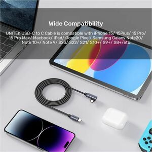 Unitek 50 cm USB-C Data Transfer Cable - 1 - Cable for Notebook, MacBook, MacBook Pro - First End: 1 x USB 2.0 Type-C - Ma