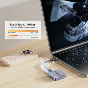 Unitek S1244AGY01 Drive Enclosure PCI Express NVMe, M.2 - USB Type C Host Interface - UASP Support - Space Gray - 1 x SSD 