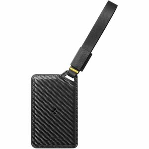 Spigen Luggage Tag - Strap Fastener - Nylon, Faux Leather, Silicone - Black - 1 / Pack