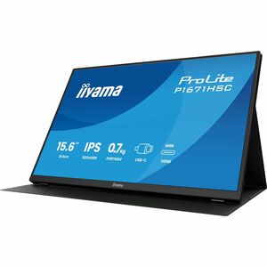 iiyama ProLite 15.6″ (39.5 cm) Full-HD-IPS-Monitor mit USB-C-Dock, integrierten Lautsprechern & Lederhülle:Jedes von mehre