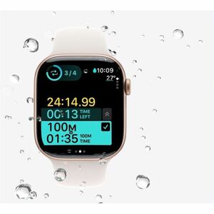 Apple Watch Series 11 Smart Watch - 46 mm Case Height - 39 mm Case Width - Rose Gold Case Color - Light Blush Band Color -